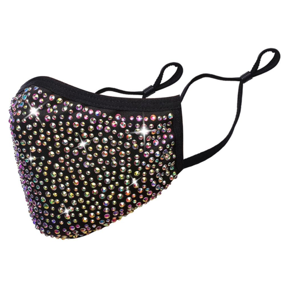 Swarovski AB crystals bling face mask with filter